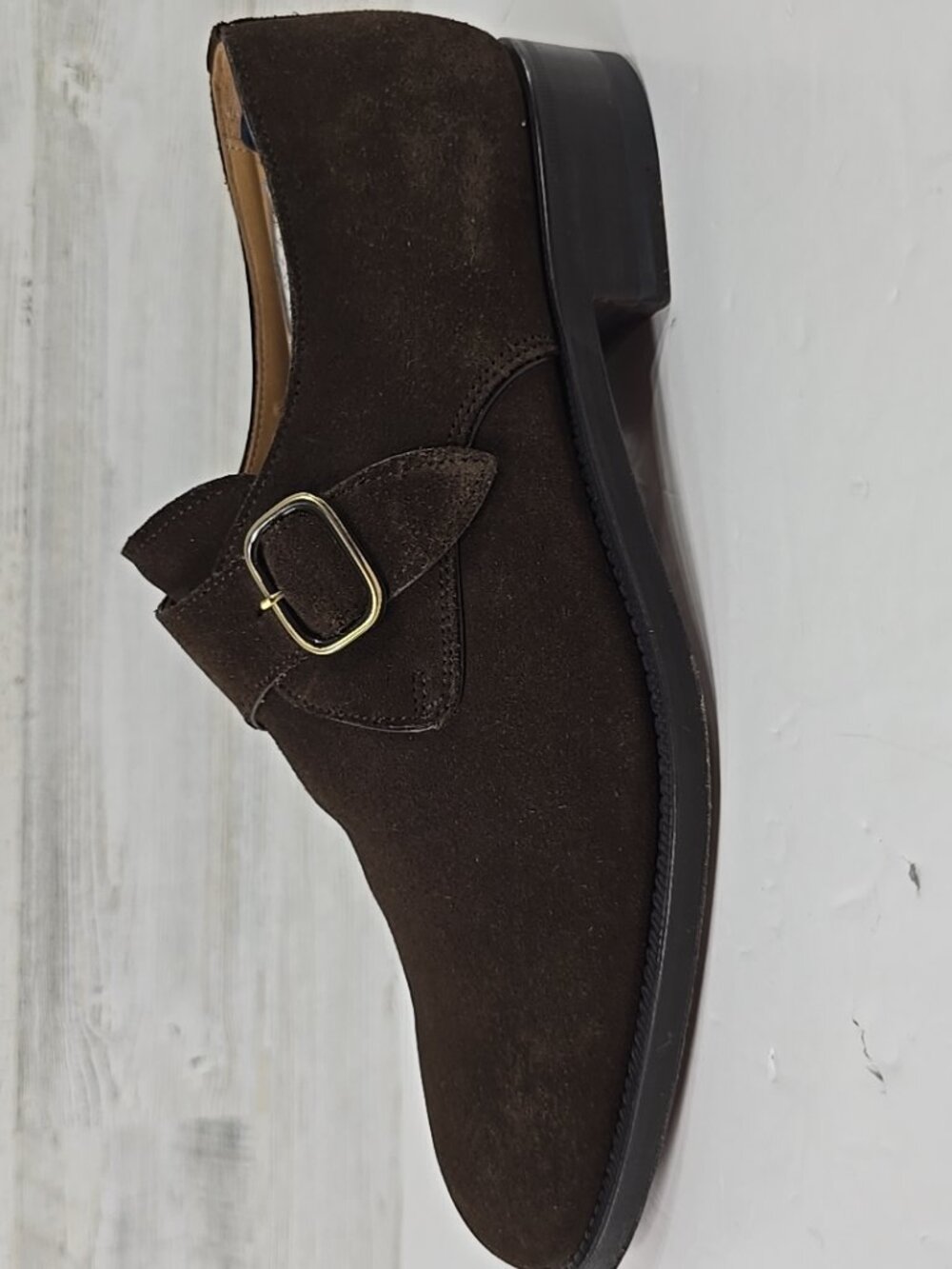 $495 RIDER BOOT CO. By CORTINA DARK BROWN SUEDE MONKS SHOES MEN'S SIZE 10 *VGC* - Picture 12 of 16